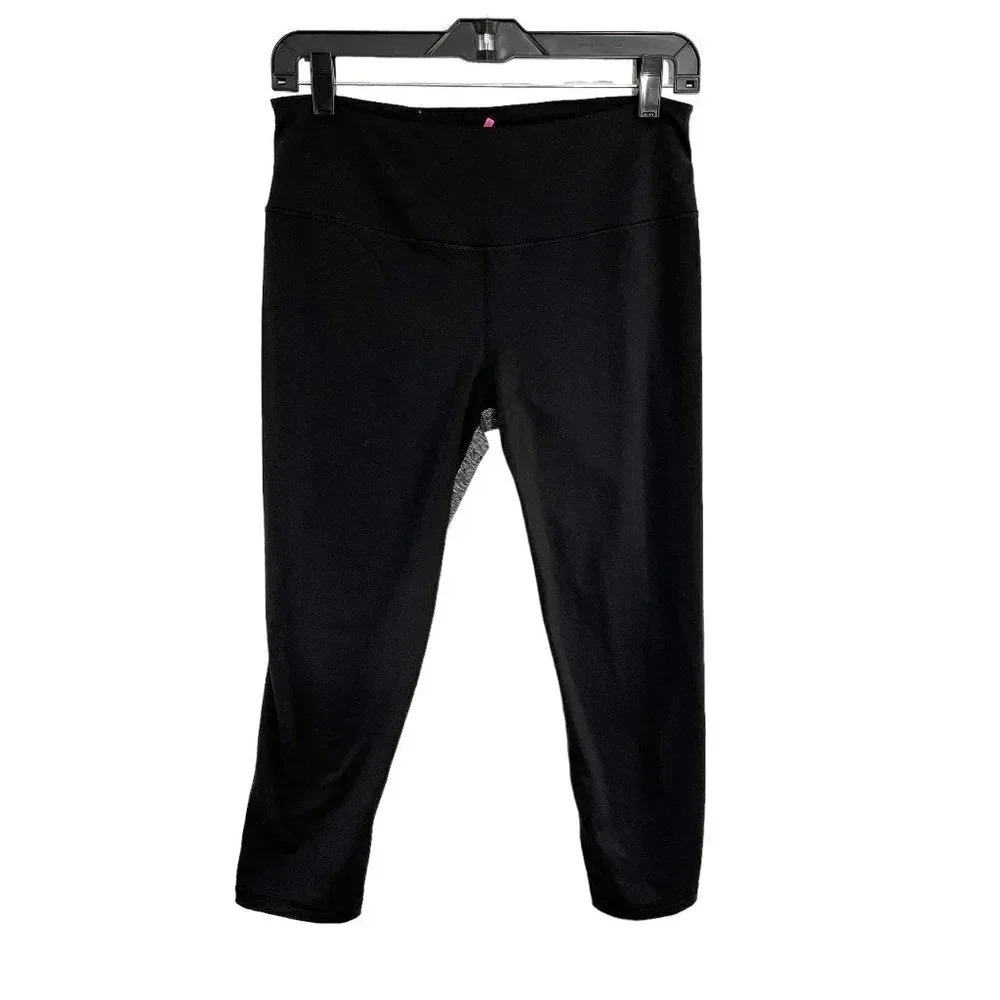Victoria's Secret Sport Black & Gray Athletic Cropped Leggings Women's Medium